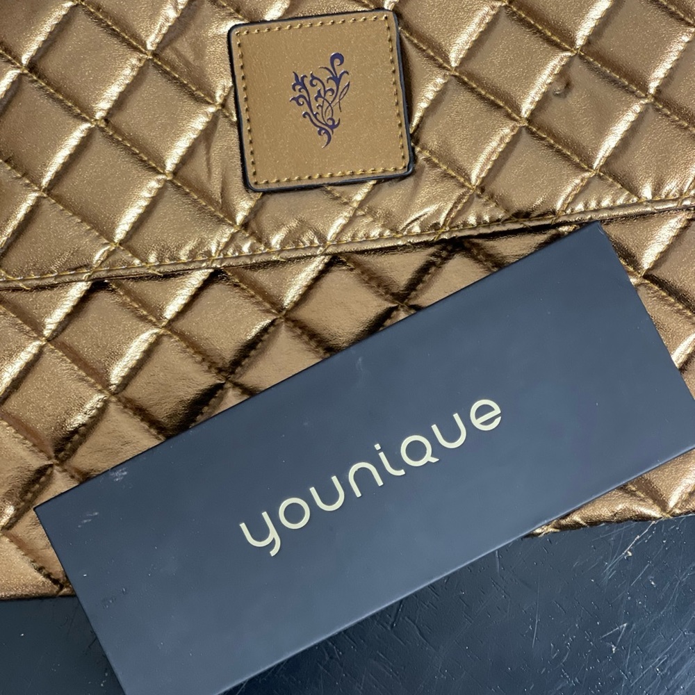 Younique Gold Makeup Bag & Younique Beauty Bar